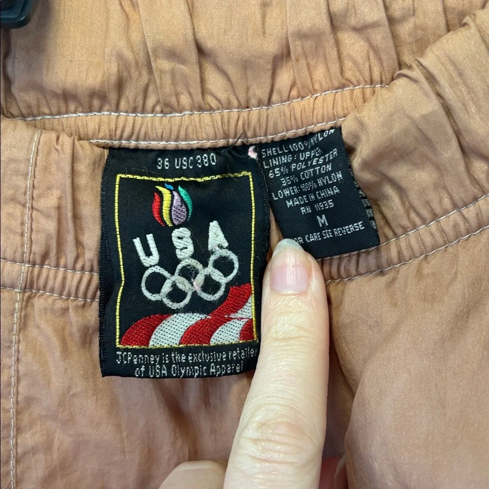 RARE VINTAGE USA Olympic team athletic pants Peach Track Medium - Picture 2 of 5
